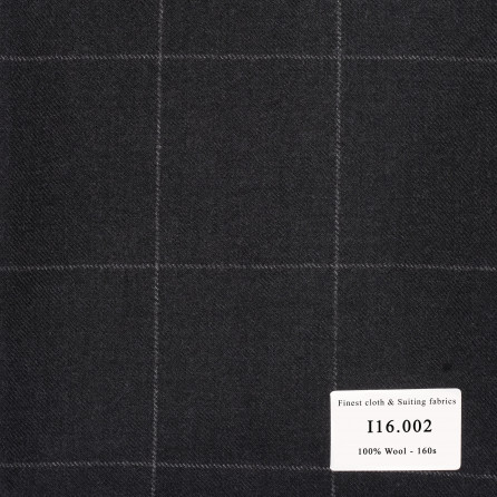 I16.002 Kevinlli V9 - Vải Suit 100% Wool - Xám đen Caro trắng